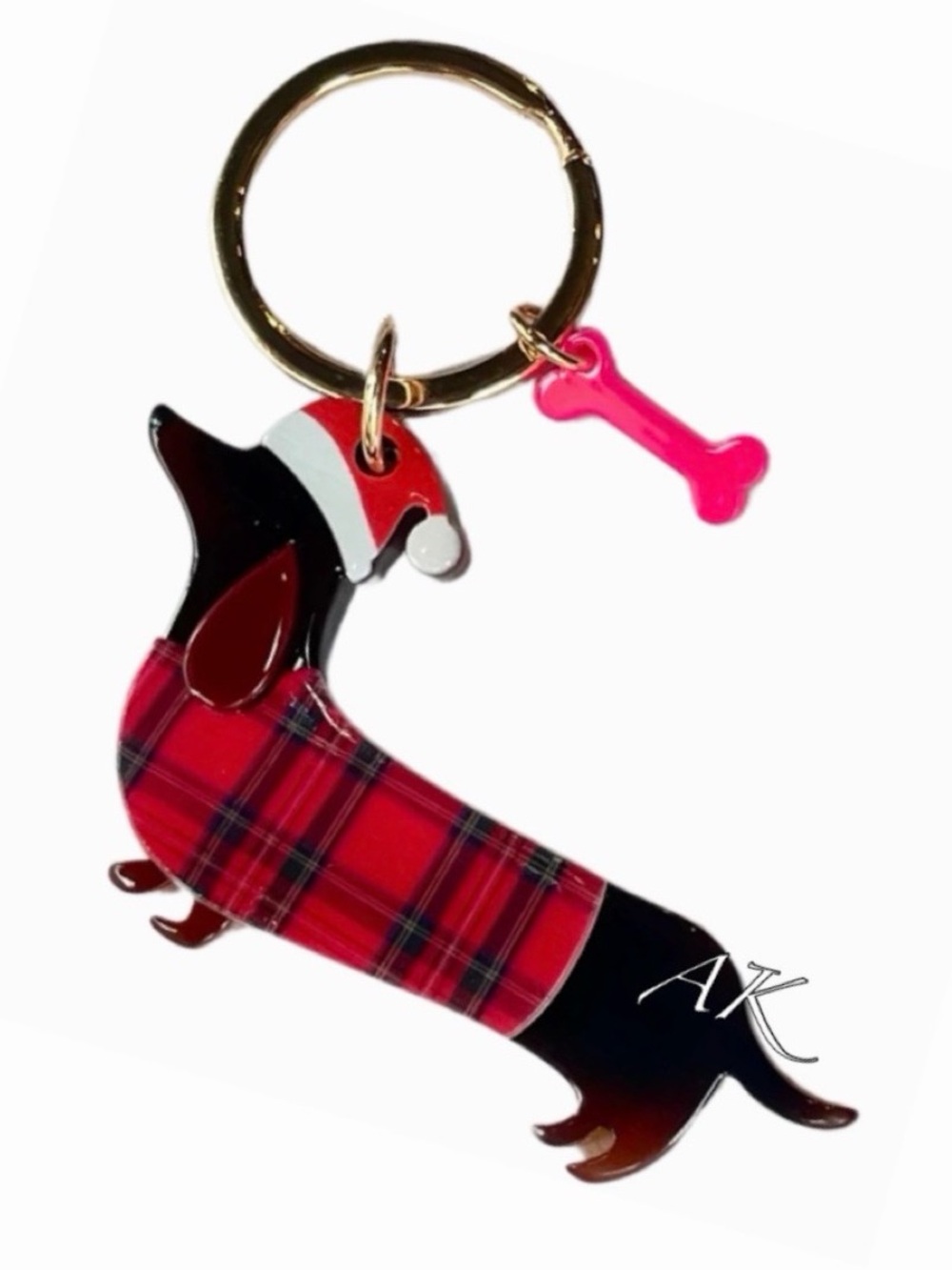 Dachshund Santa Keychain 🌲 Christmas 🐾 Doxie Wiener